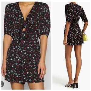 Maje Lipstick Hearts Lips Novelty Prints Knot Midriff Romper